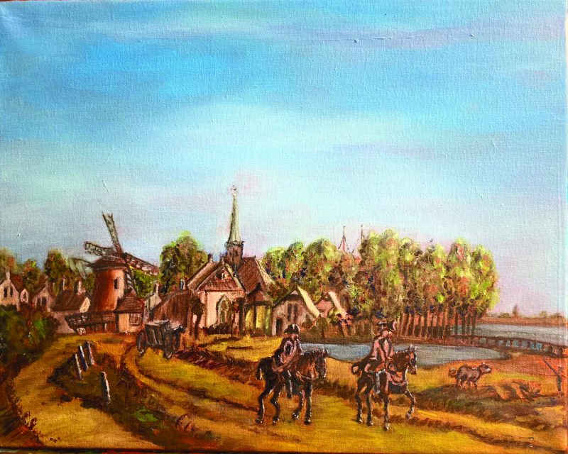 Vreeswijk in 1744 schilderij